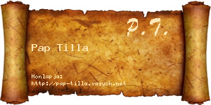 Pap Tilla névjegykártya